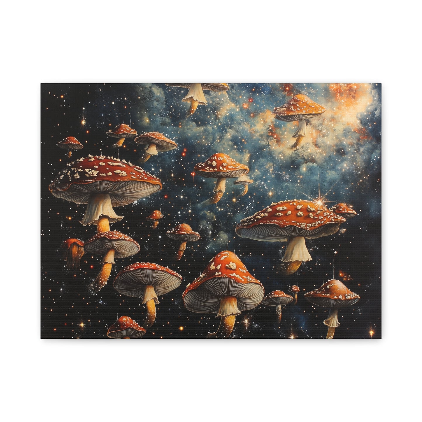 Galaxy Mushrooms Matte Canvas