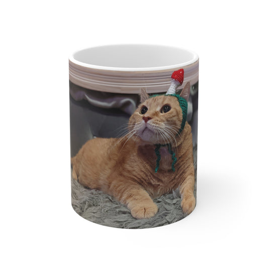 Ernie the Cat Mushroom Hat Mug 11 oz