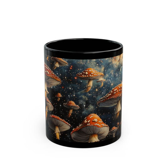 Black Space Mushroom Color Morphing Mug