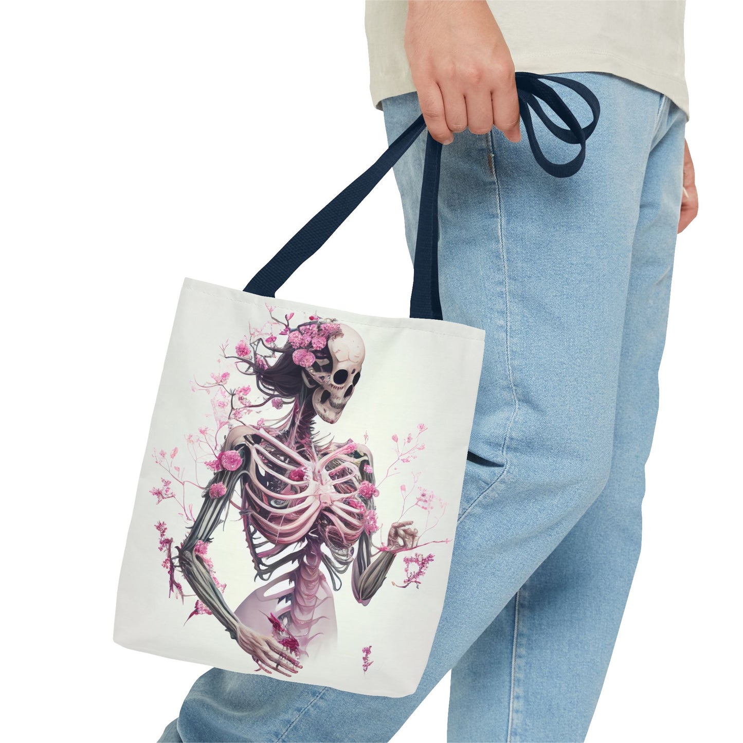 Pink Skeleton Tote Bag