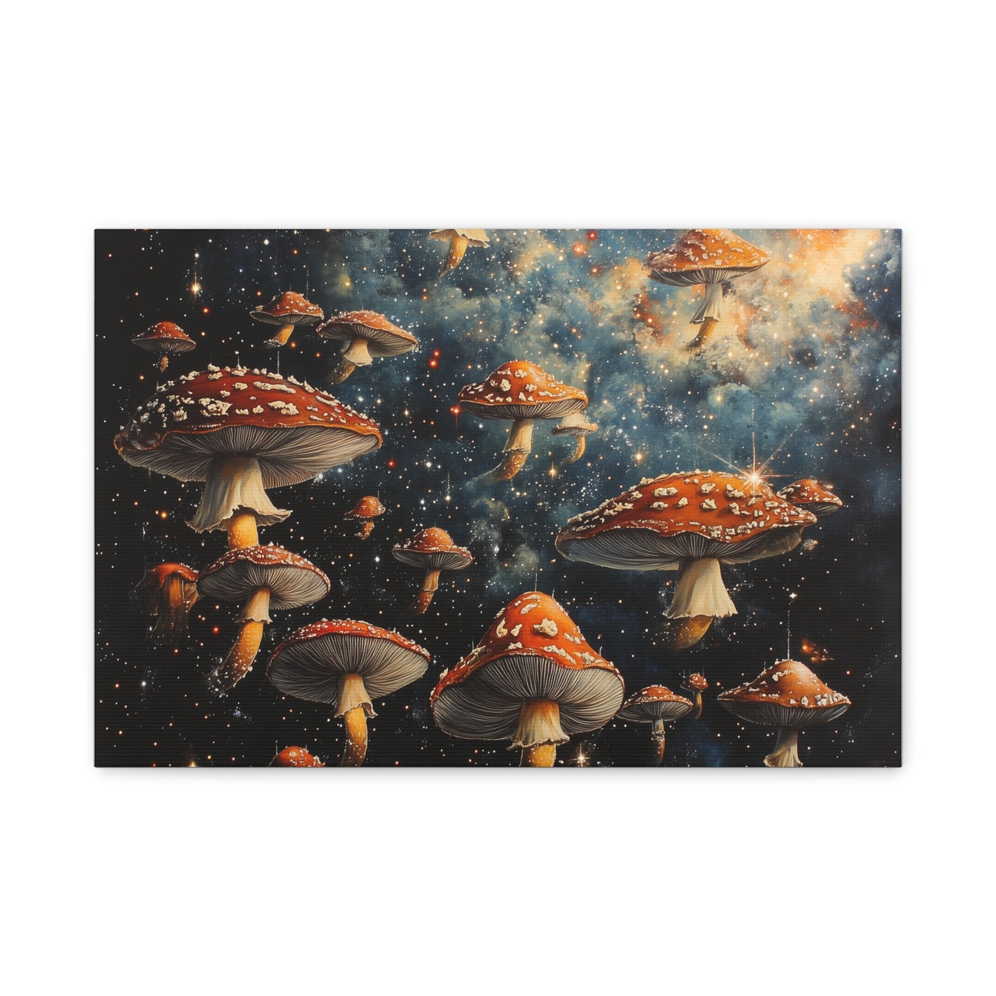 Galaxy Mushrooms Matte Canvas