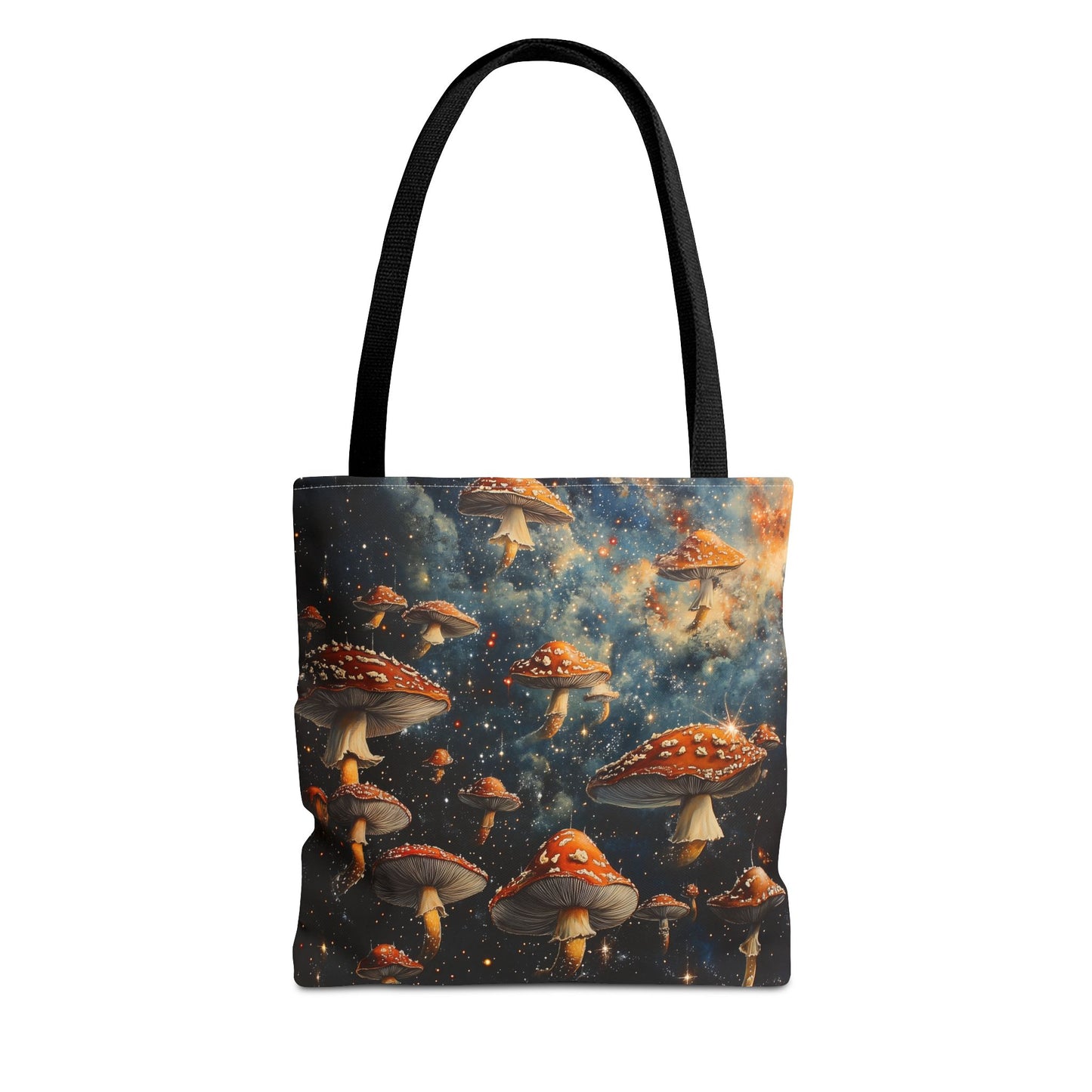 Galaxy Red Mushrooms Tote Bag