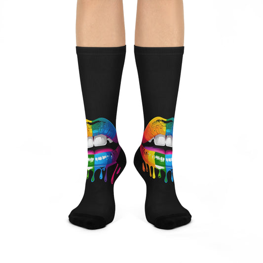 Kiss Rainbow Lips Socks