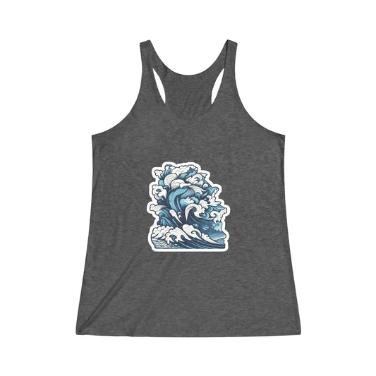 Ride the Wave Women's Tri-Blend Racerback Tank