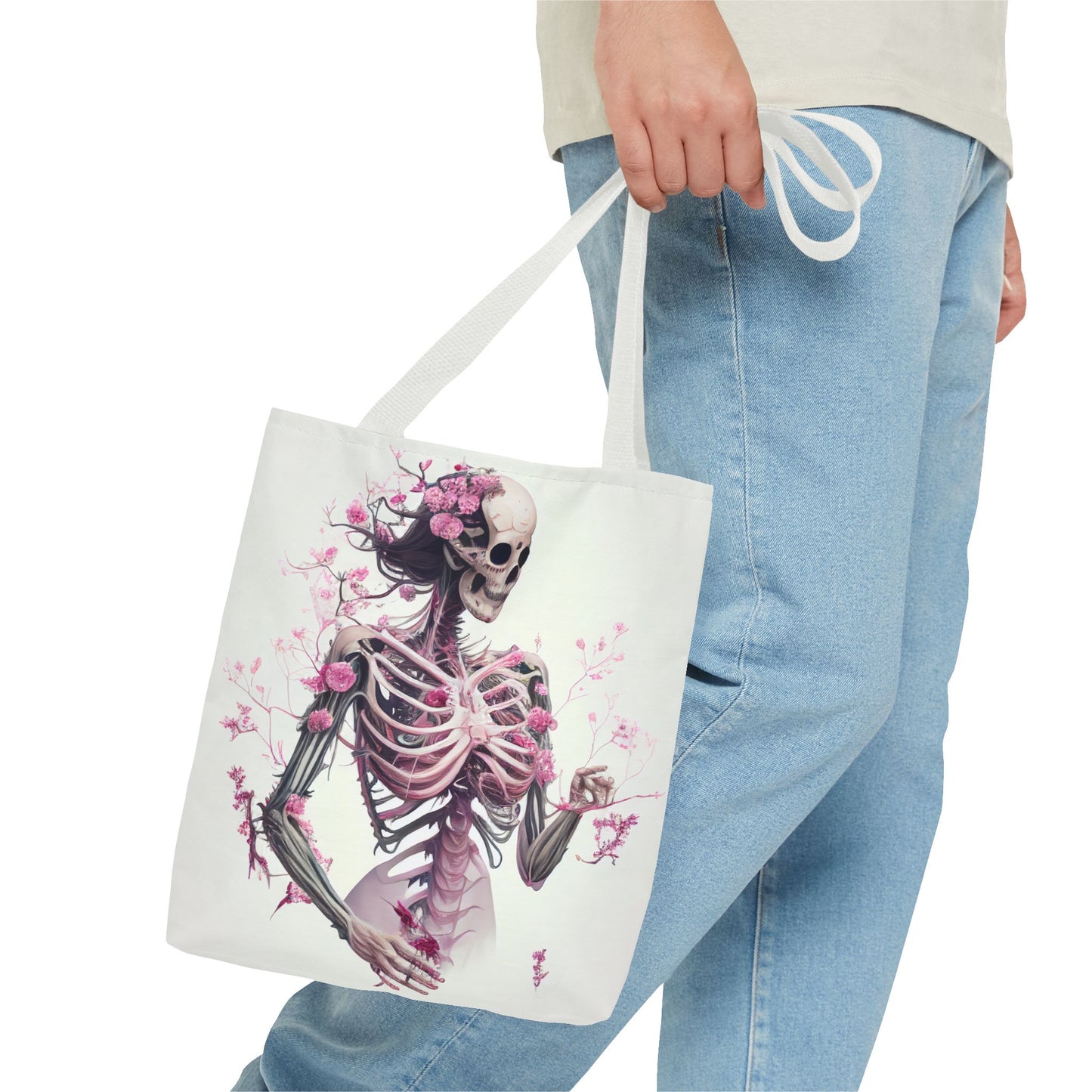 Pink Skeleton Tote Bag