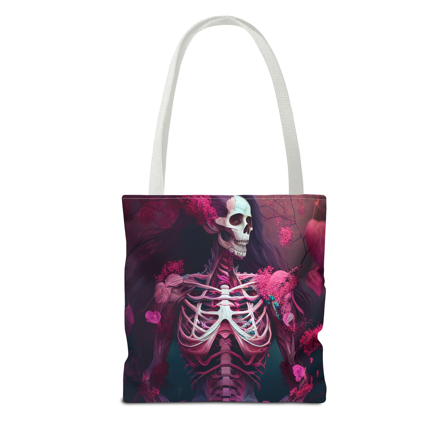 Dark Pink Skeleton Tote Bag