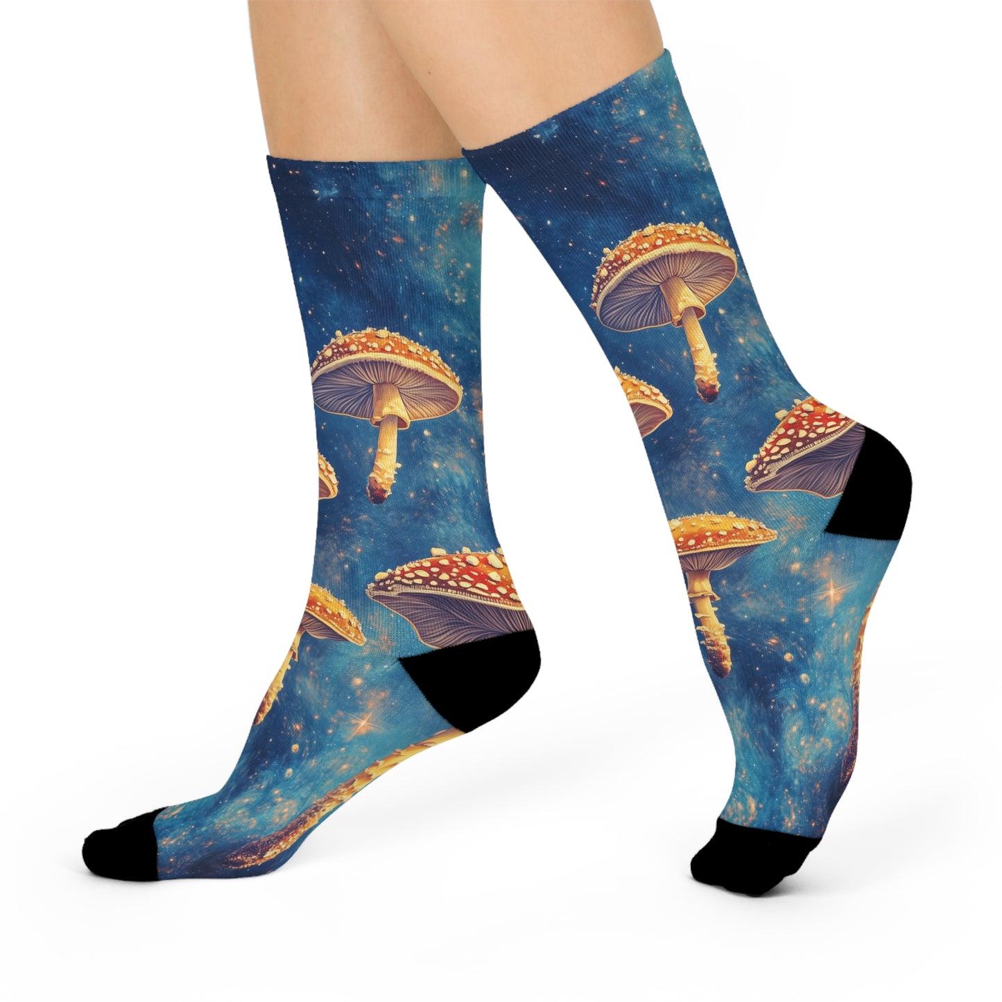 Unisex Galaxy Red Mushroom Socks