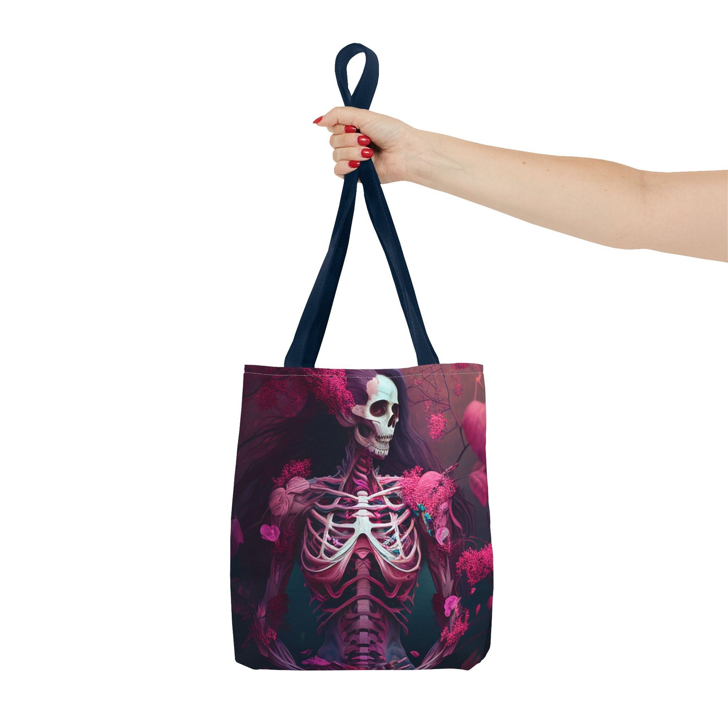 Dark Pink Skeleton Tote Bag