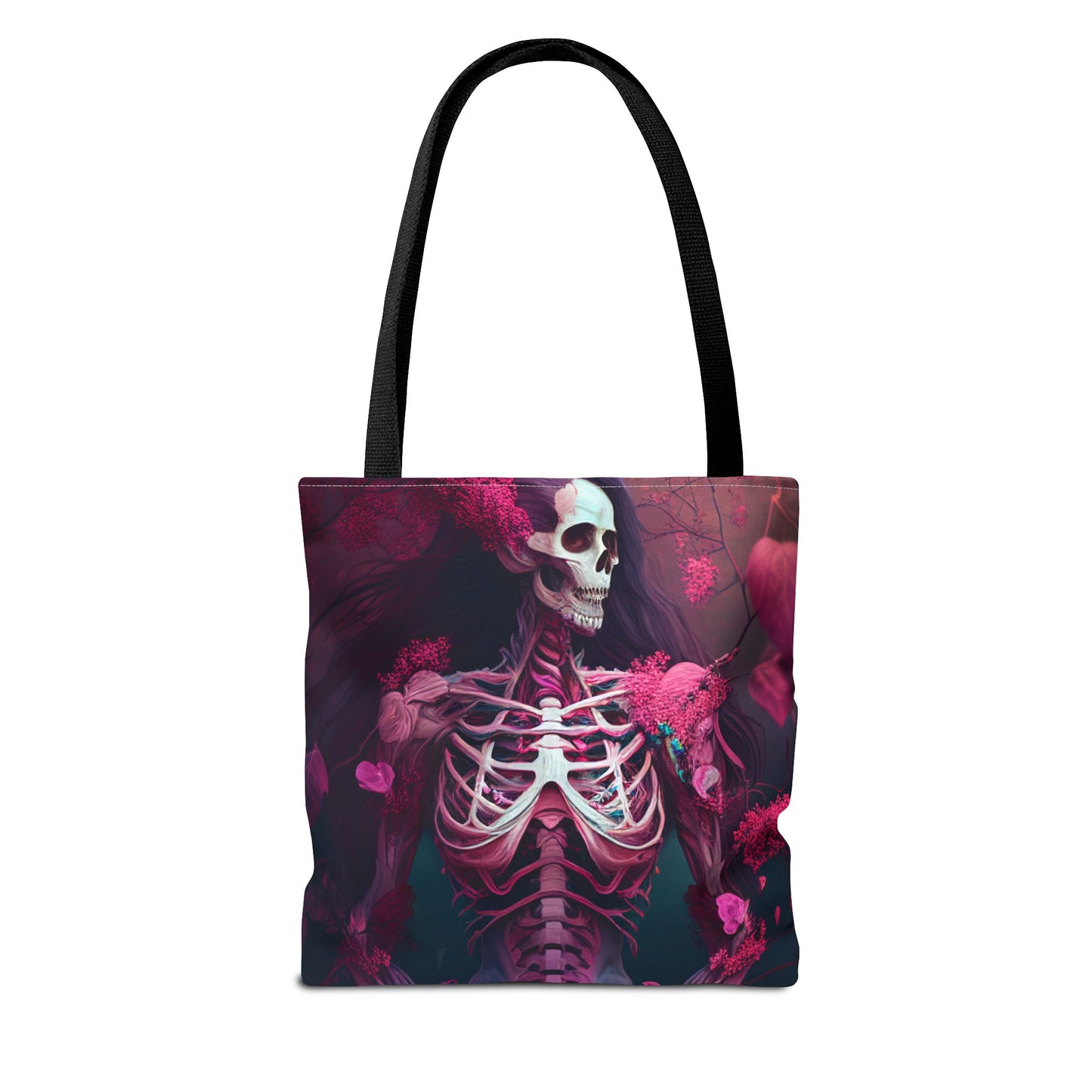 Dark Pink Skeleton Tote Bag