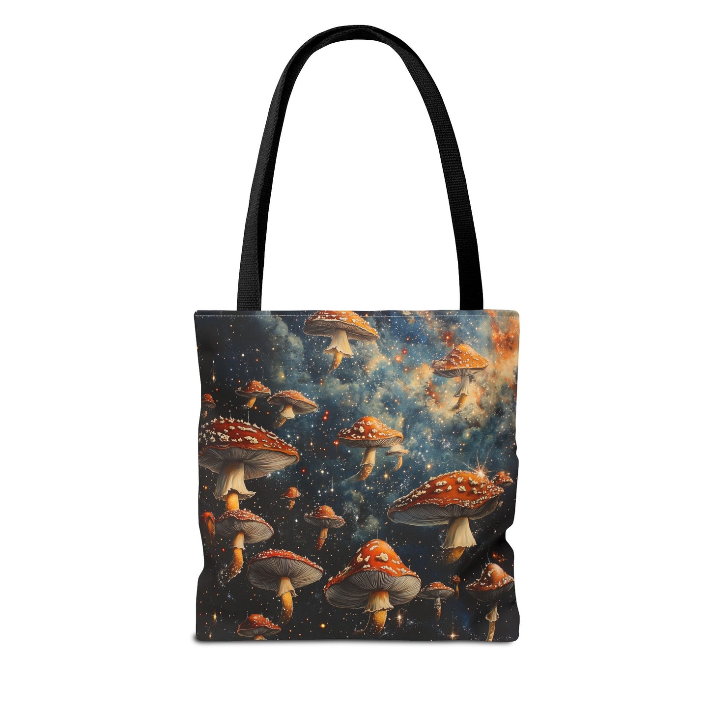 Galaxy Red Mushrooms Tote Bag