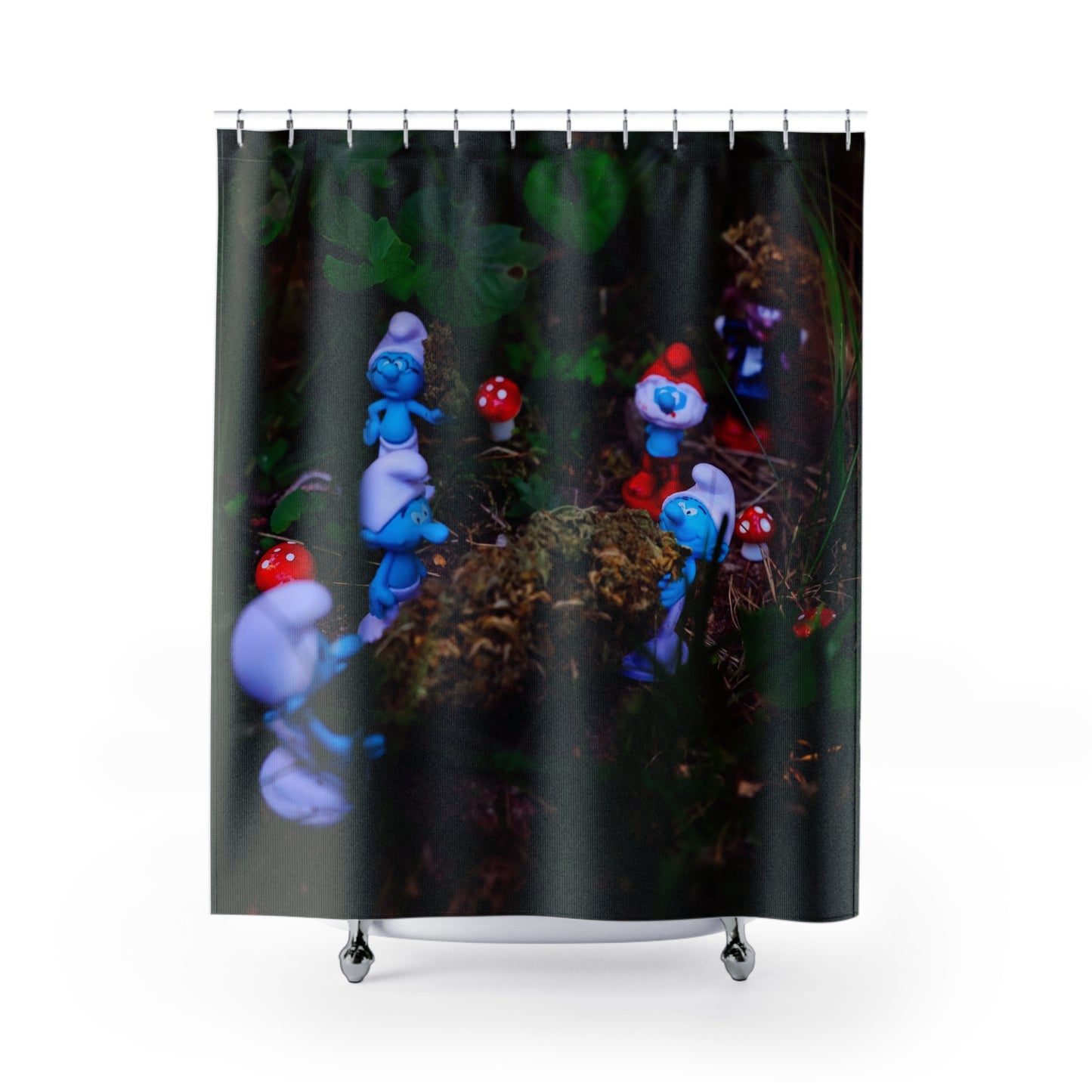 Smurfing Around Shower Curtain