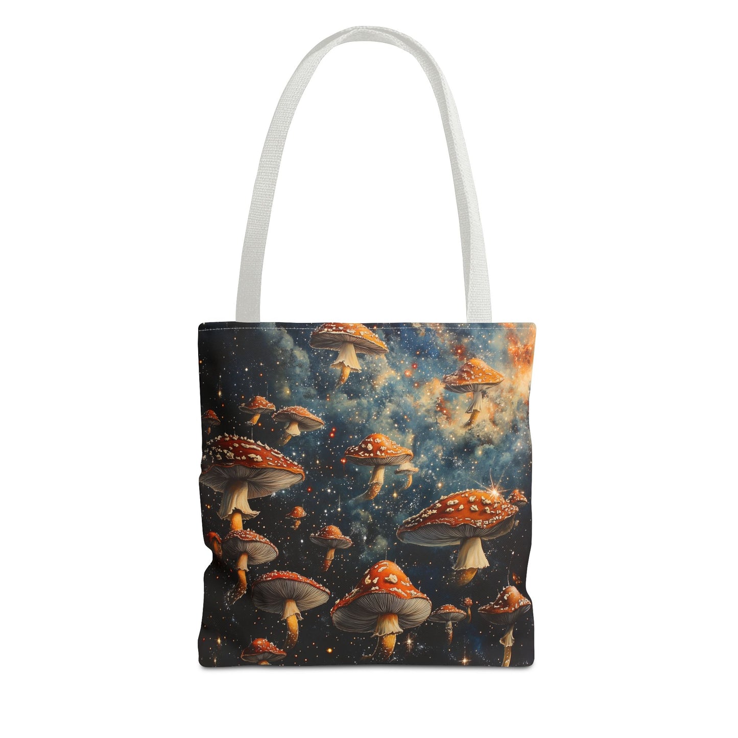 Galaxy Red Mushrooms Tote Bag