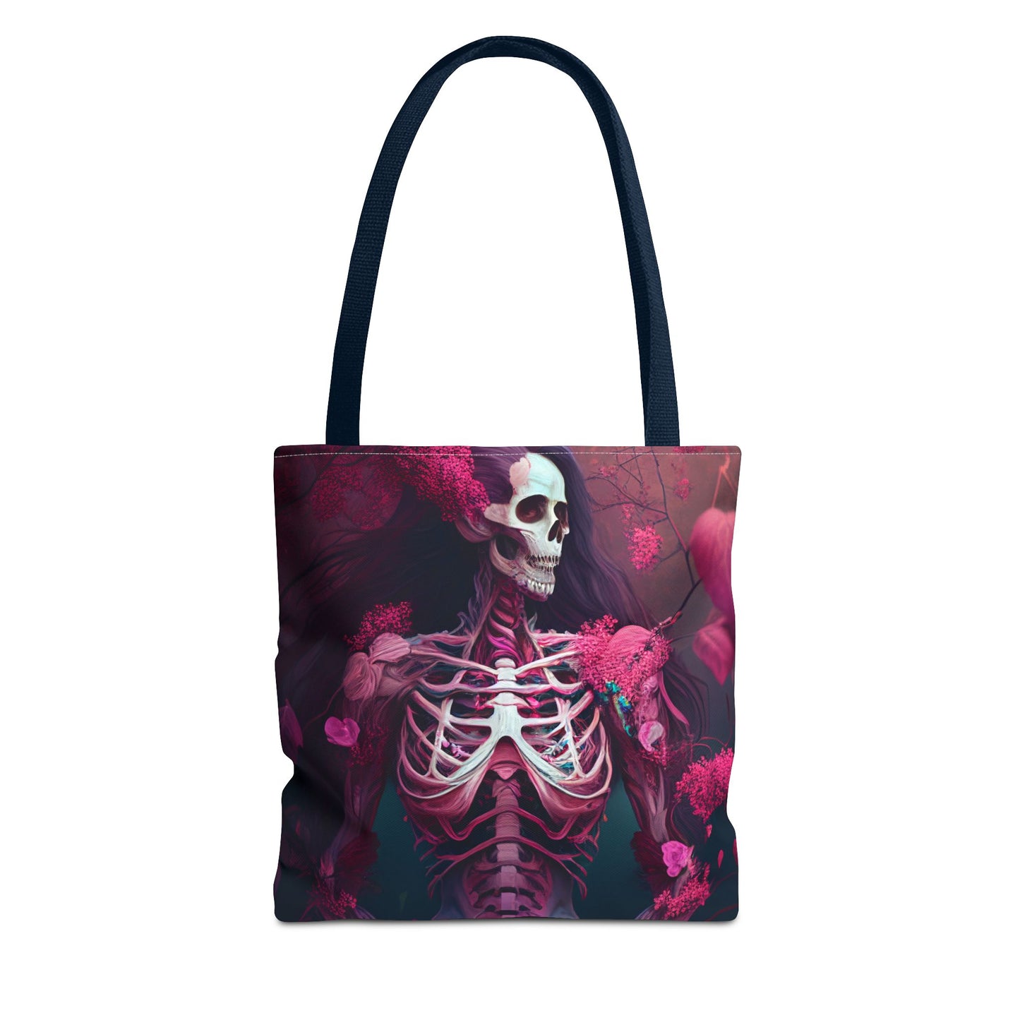 Dark Pink Skeleton Tote Bag