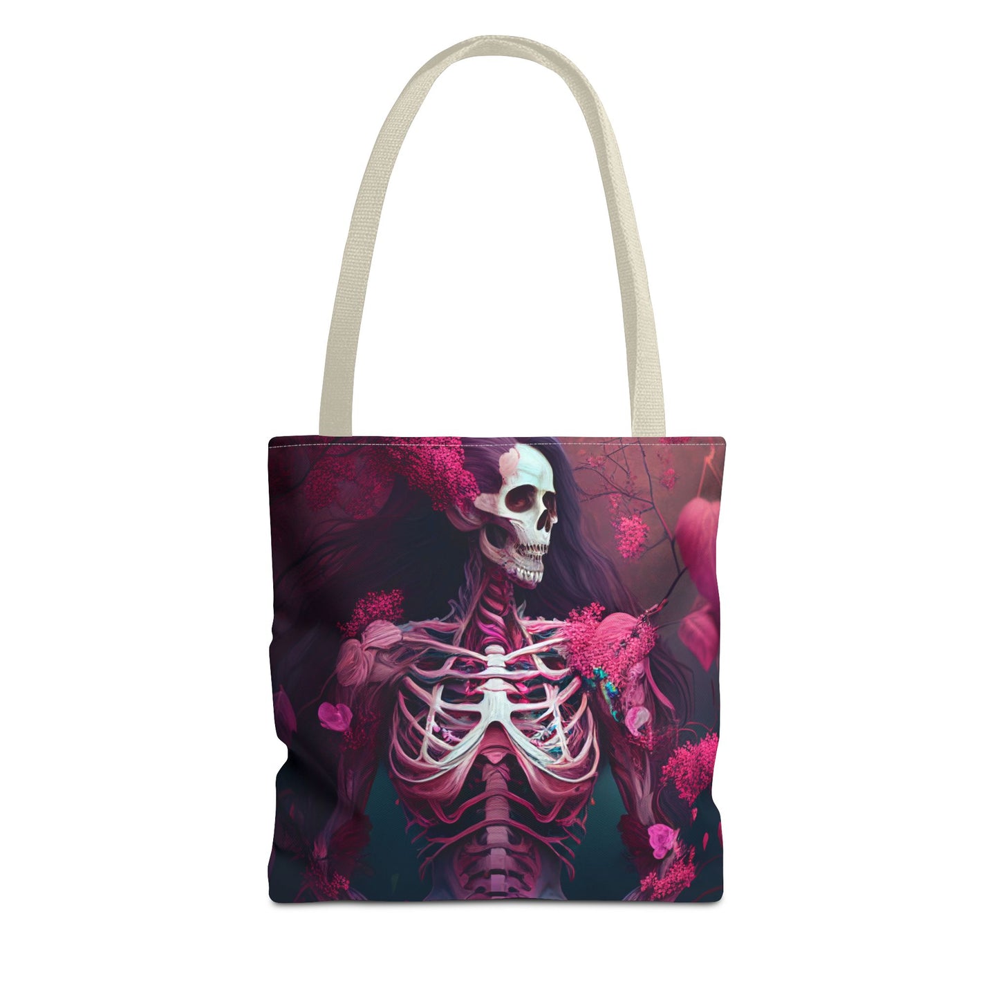 Dark Pink Skeleton Tote Bag